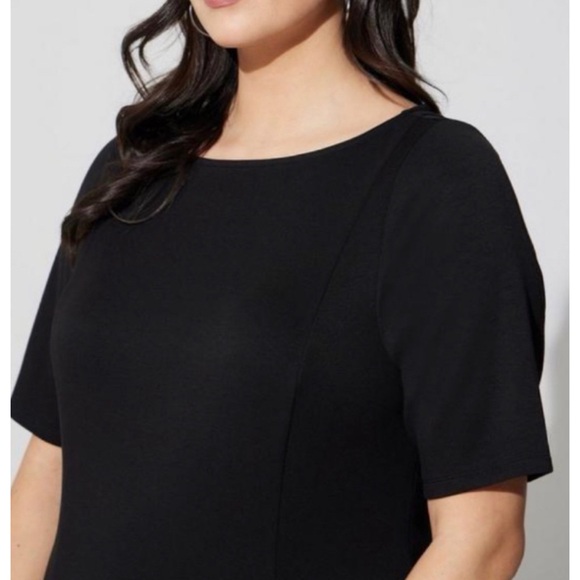 🆕 Black Midi Studio Cupro Bodycon Dress 1 1X 1416 NWT Torrid New! Outfit - Picture 4 of 5